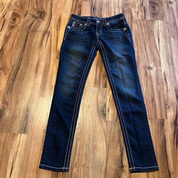 Miss Me Jeans Women’s Size 27 Signature Rise Skinny Dark Wash Bling Pocket - Picture 5 of 10